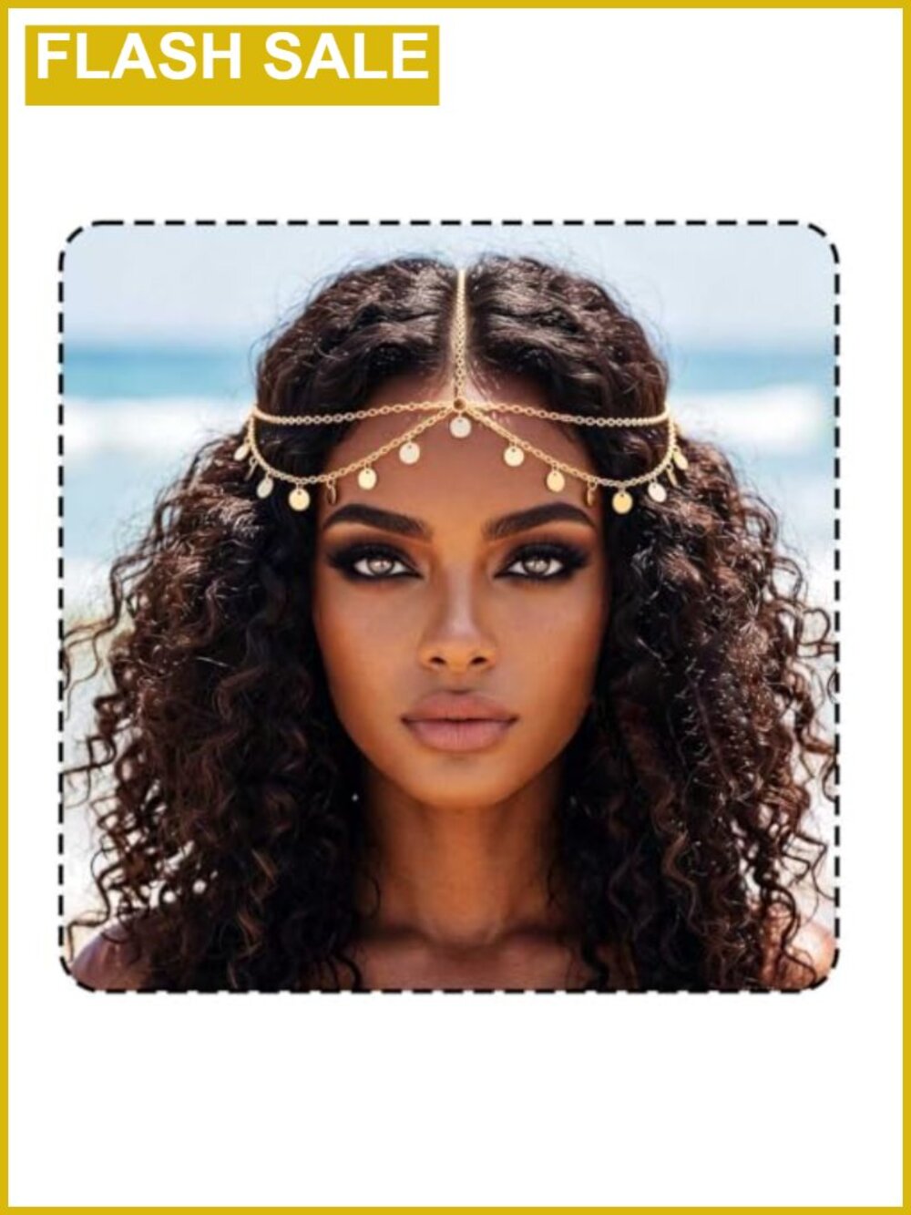 Gold Sequin Head Chain Bohemian Headpiece Festival Hair Accessory